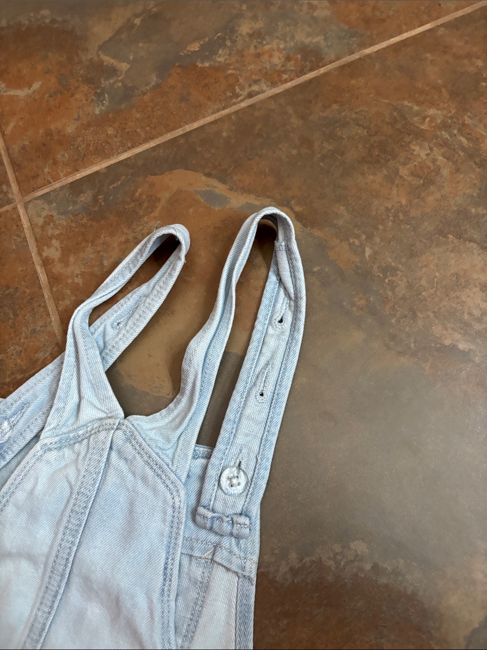 Old Navy Light Blue Denim Kids Overalls Shorts - Picture 3 of 4